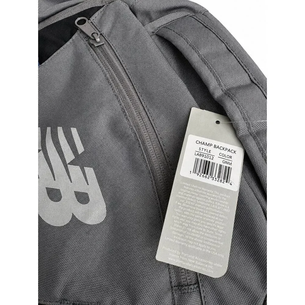 New Balance Champ Backpack 17” Laptop Bag Gunmetal Blue LAB91012-GNM NWT